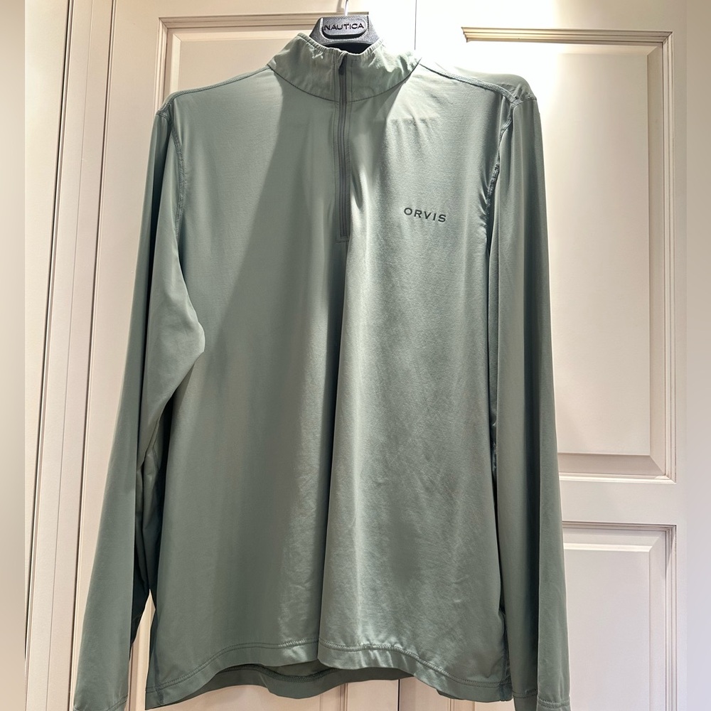 Orvis Sage Green Sun Defense. Long-Sleeve Quarter Zip XL